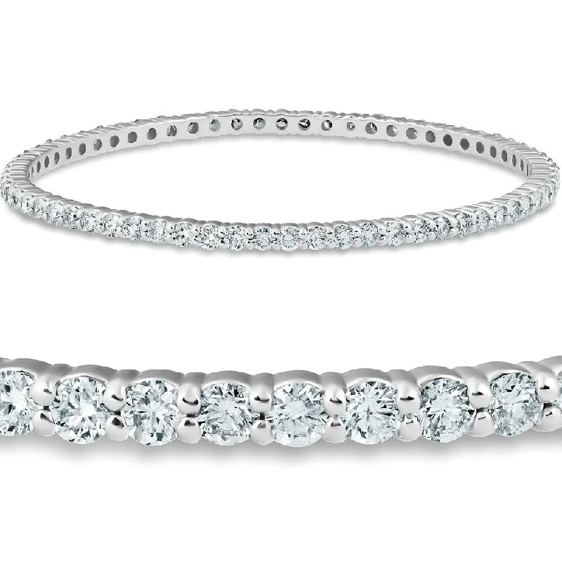 Mystic eye bangles-14k White Gold 6 3/4 Ct Diamond Bangle Bracelet (G-H/SI)