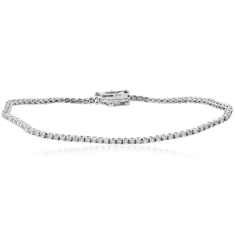 Vivid diamond bangles-14k White Gold 1 1/2 ct TDW Diamond Tennis Bracelet