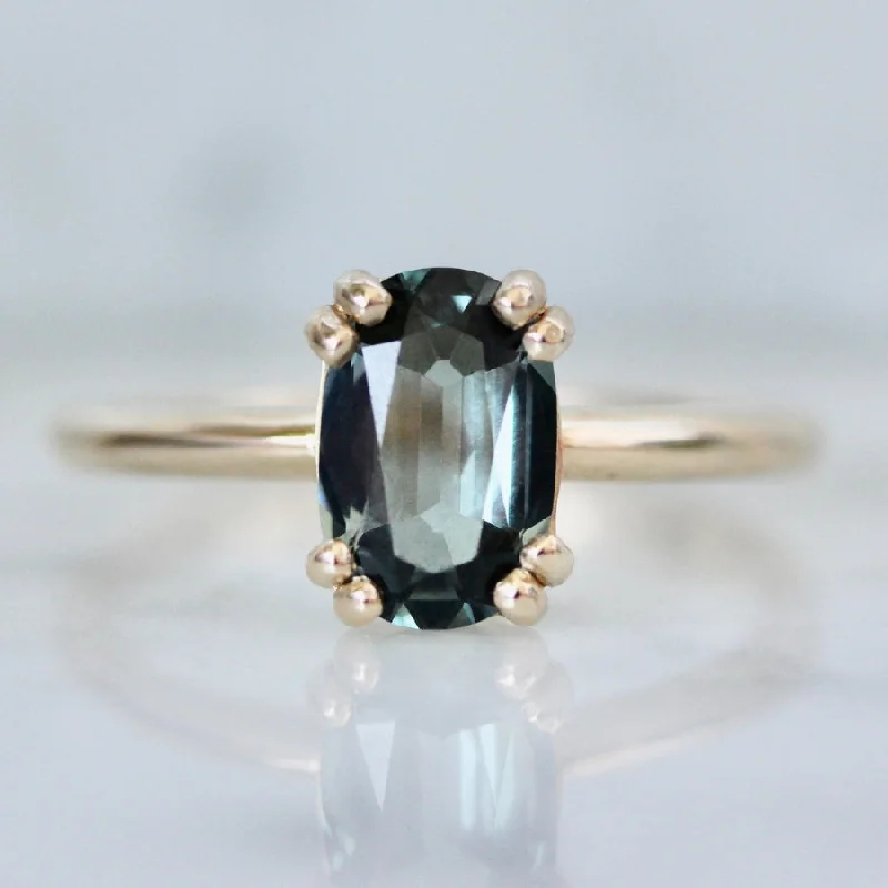 Odyssey Blue Cushion Cut Spinel Ring