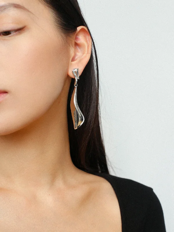 Half moon earrings-Unique Irregular Long Line Drop Earrings