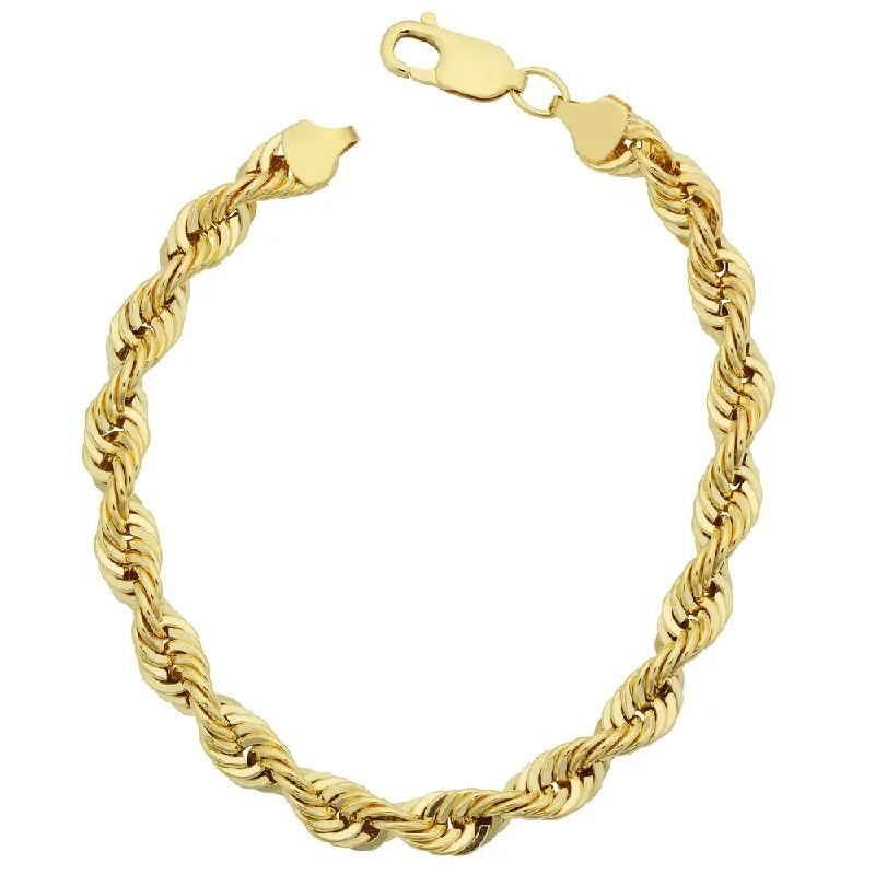 Wide geometric bangles-Fremada Men's 14k Yellow Gold Filled Bold 6-mm Rope Chain Bracelet