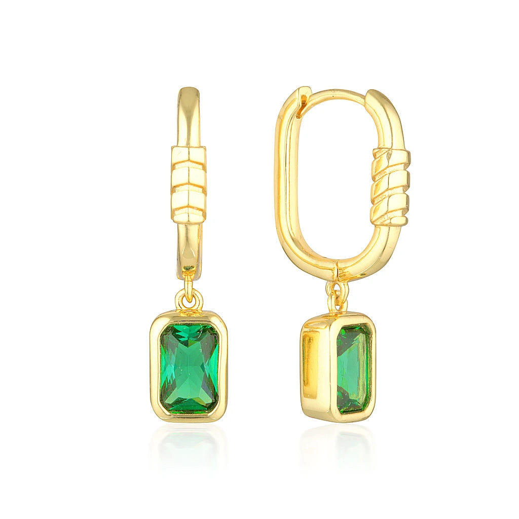 Crystal-twisted earrings-Nixon Earrings Gold