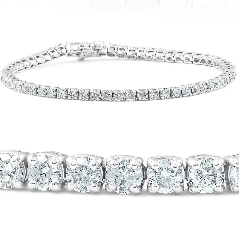 Cord edge bangles-4.25 Ct Platinum Diamond Tennis Bracelet