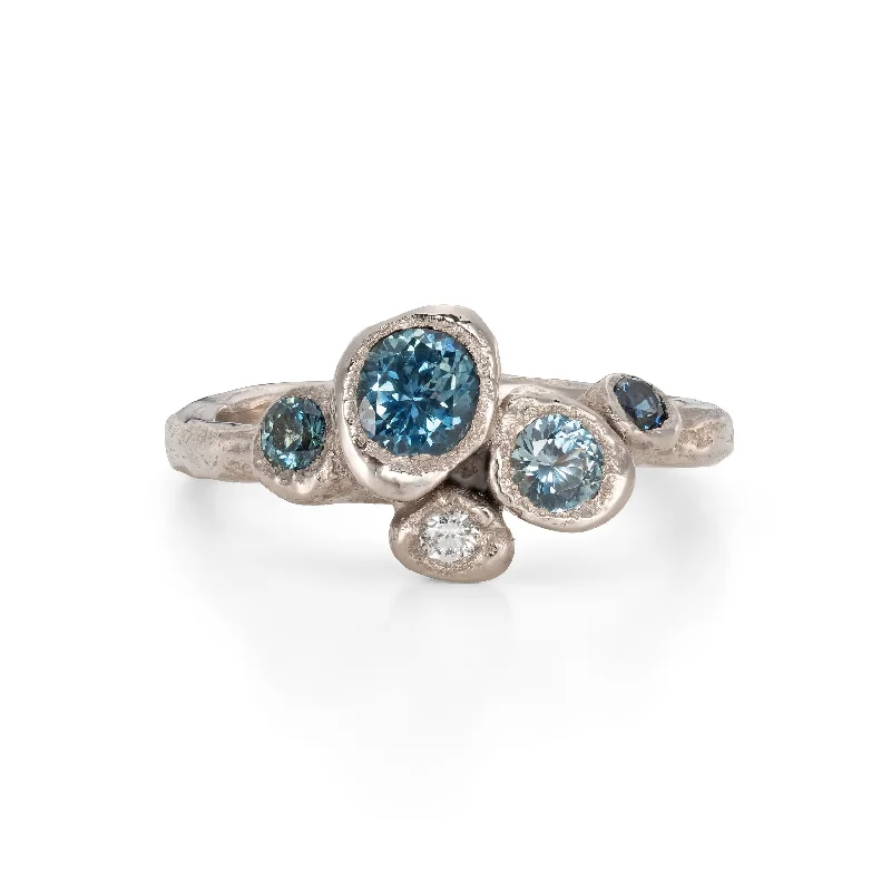 Luxe diamond engagement rings-Ocean Stone Sapphire Carn Ring