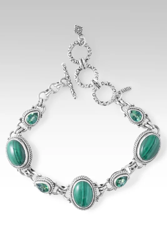 Curved art bangles-Fullness of Joy Bracelet™ in Malachite