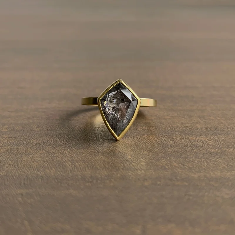 Gray Diamond Shield Ring