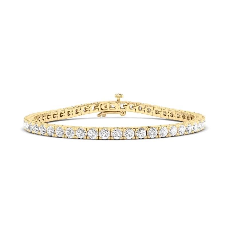 Astro theme bangles-Marquee Jewels 5 Carat TW Classic Diamond Tennis Bracelet in 14K Yellow Gold