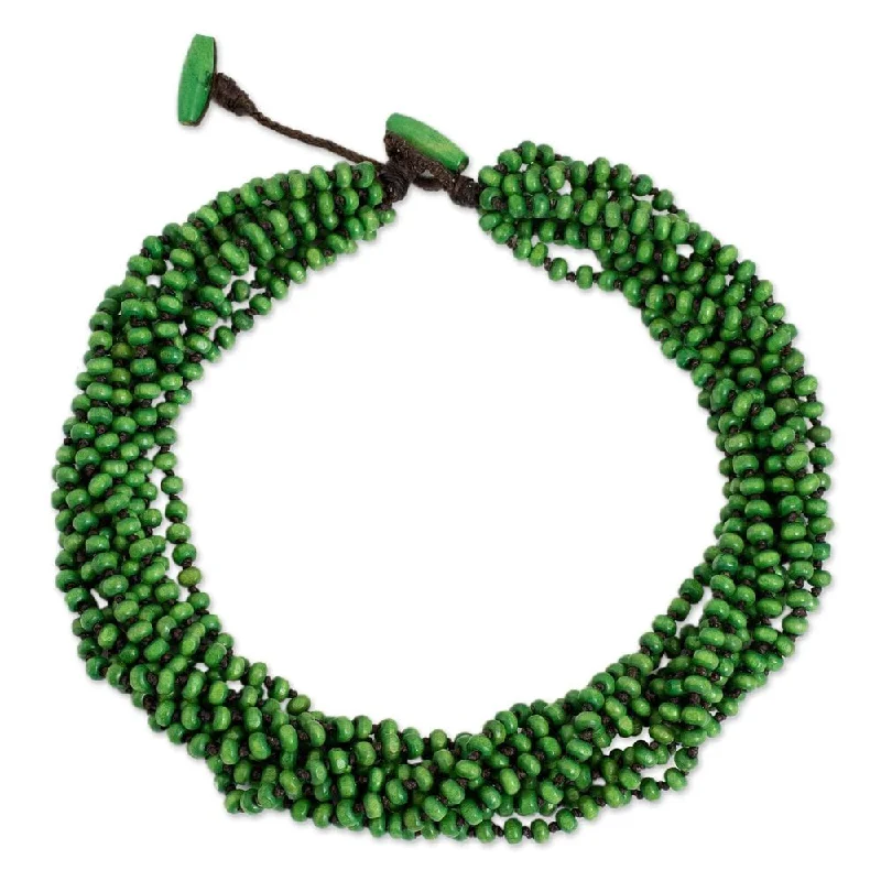 Round stone necklaces-Littleleaf Boxwood Khao Luang Belle Necklace