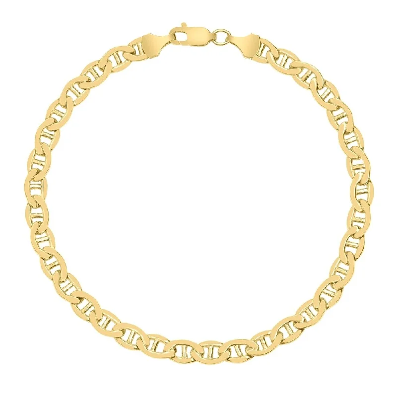 Pure crystal bangles-14K Yellow Gold Filled 4.9MM Mariner Link Chain Bracelet with Lobster Clasp