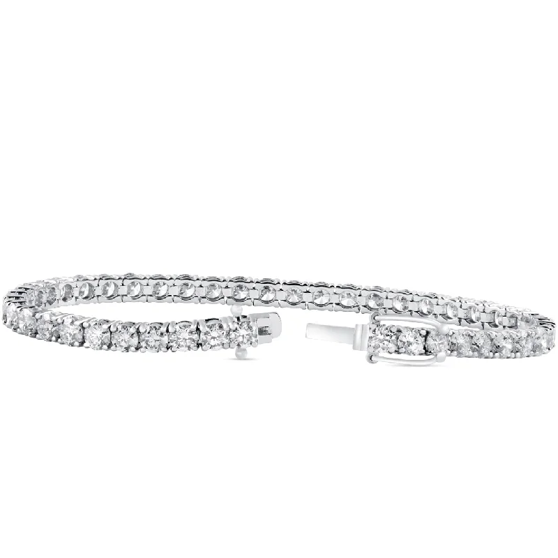 Gloss finish bangles-10 ct Diamond Tennis Bracelet White Gold 7" Double Lock Clasp