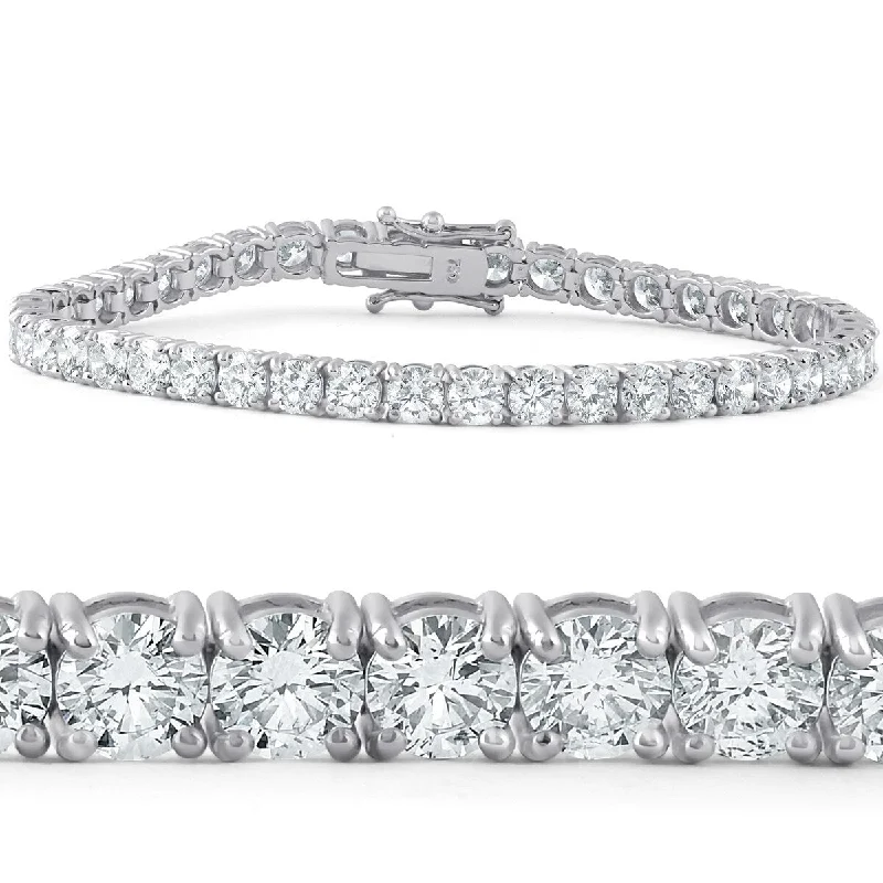 Radiant star bangles-10 Ct Diamond Tennis Bracelet 18k White Gold Lab Grown 7"