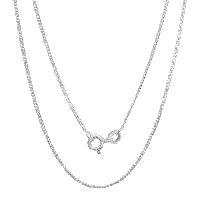 Radiant pearl necklaces-Sterling Silver 1.25 mm Curb Chain Necklace by Roberto Martinez