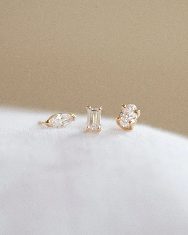 Subtle dangle earrings-Lab grown diamond earrings