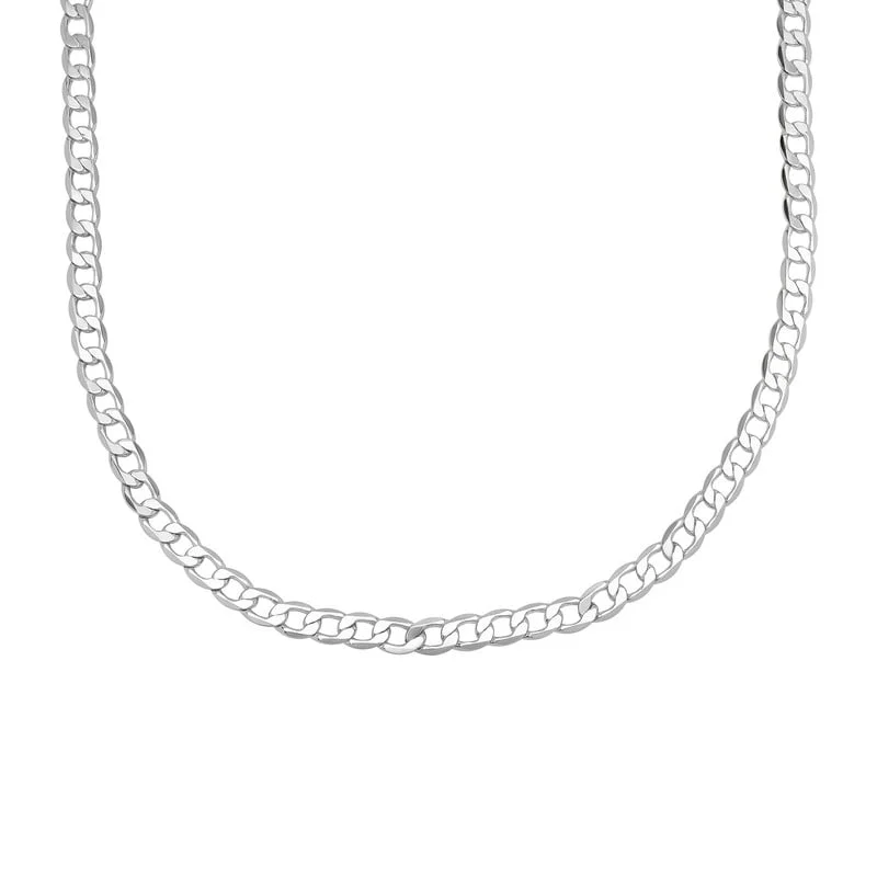 Playful bead necklaces-Victoria Townsend Silver Plated Flat Curb Link Chain Necklace