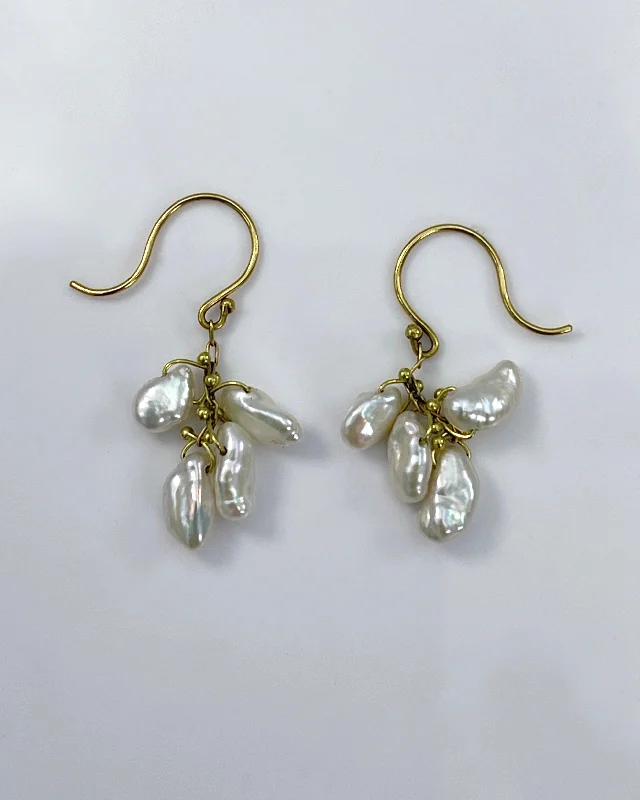 Tiny wing earrings-Ten Thousand Things Keshi Pearl Cluster Earrings