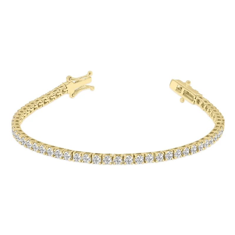 Dove motif bangles-Marquee 5 Carat TW Lab Grown Diamond Tennis Bracelet in 14K Yellow Gold