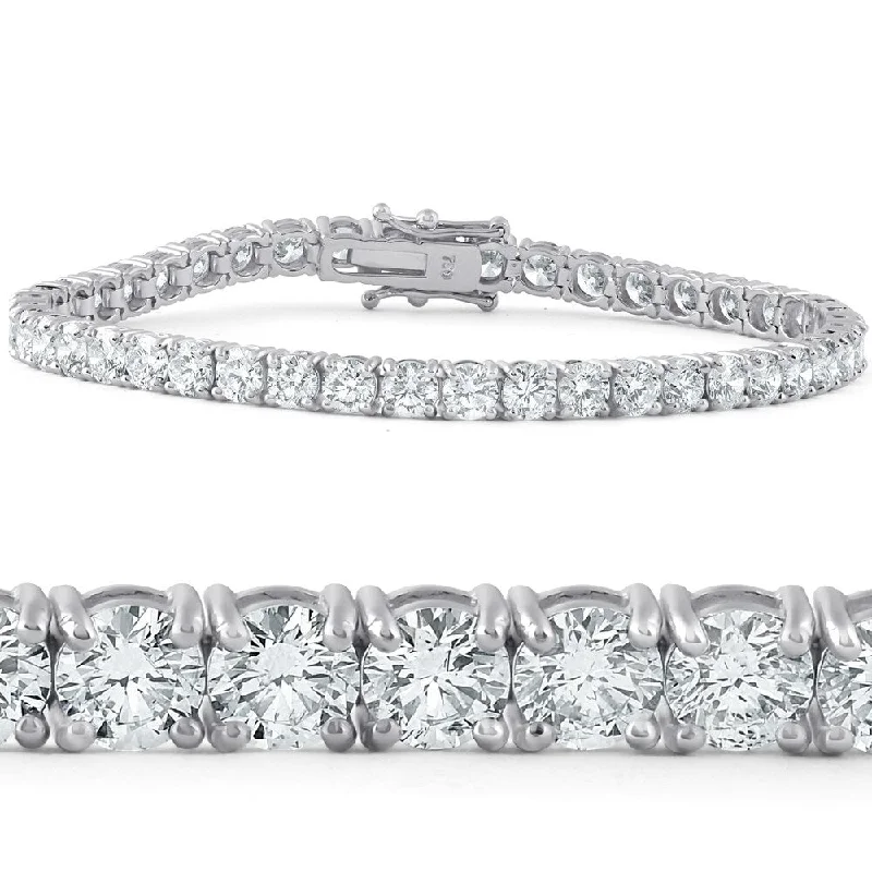 Bead rim bangles-10 Ct Diamond Tennis Bracelet White Gold Lab Grown 7"