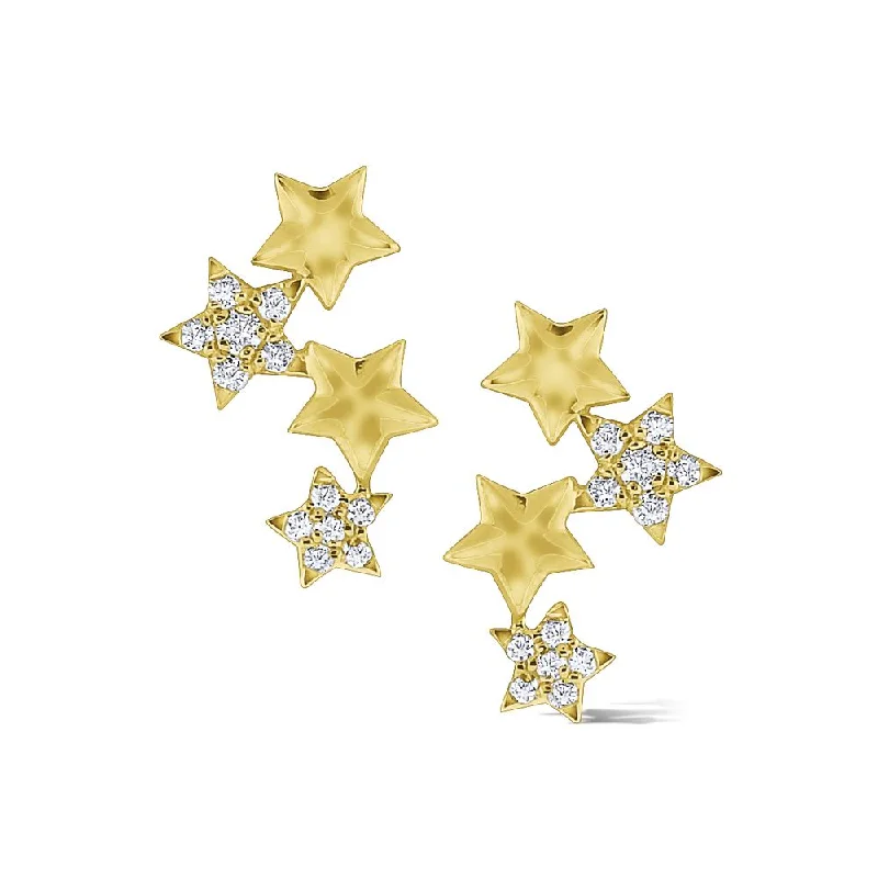 Bamboo style earrings-Star Cluster Studs