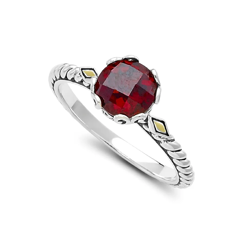 Thick band engagement rings-Samuel B. Garnet Birthstone Glow Ring - January