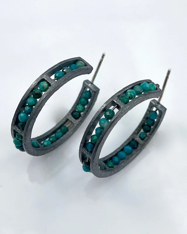 Deco style earrings-Heather Guidero Segment Hoop Earrings