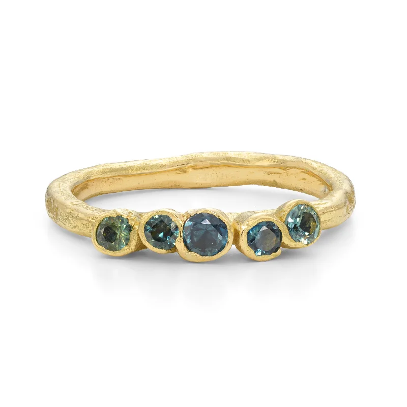 Crystal-twisted engagement rings-Teal Tide Porphyra Ring