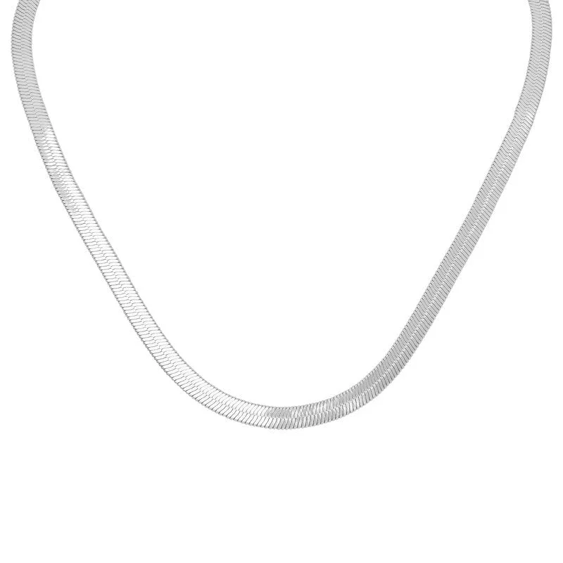 Thin filigree necklaces-Victoria Townsend Silver Plated Herringbone Chain Necklace