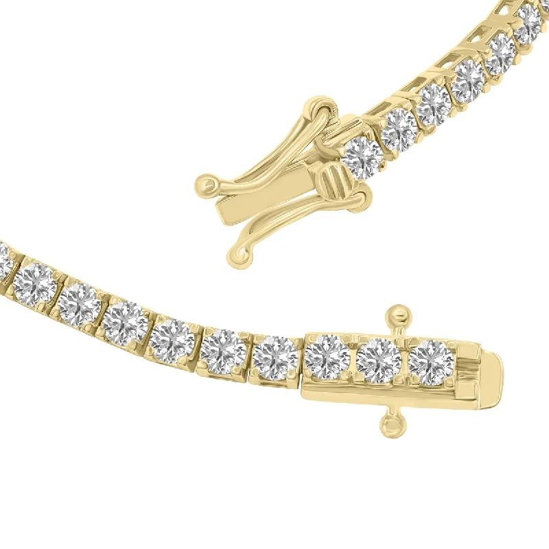 Spinel stone bangles-Marquee 4 Carat TW Lab Grown Diamond Tennis Bracelet in 14K Yellow Gold