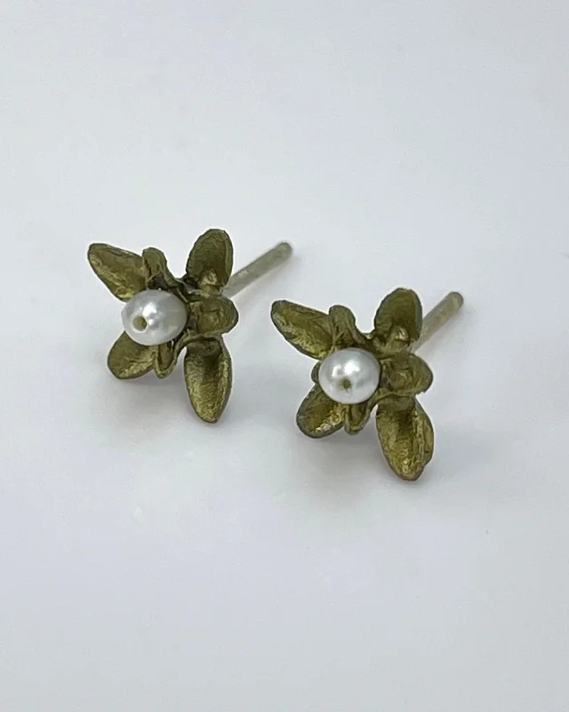 Java tile earrings-Flowering Thyme Stud Earrings