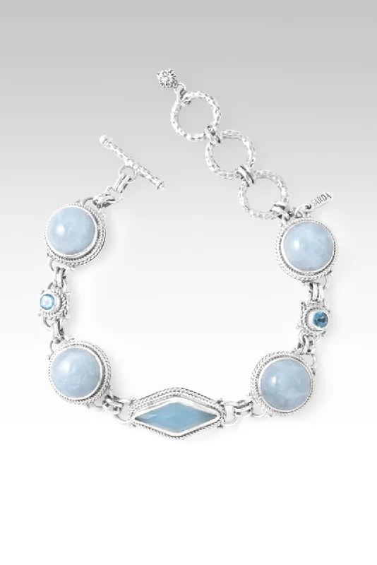 Woven tribal bangles-Prayerful Heart Bracelet™ in Paraiba Chalcedony