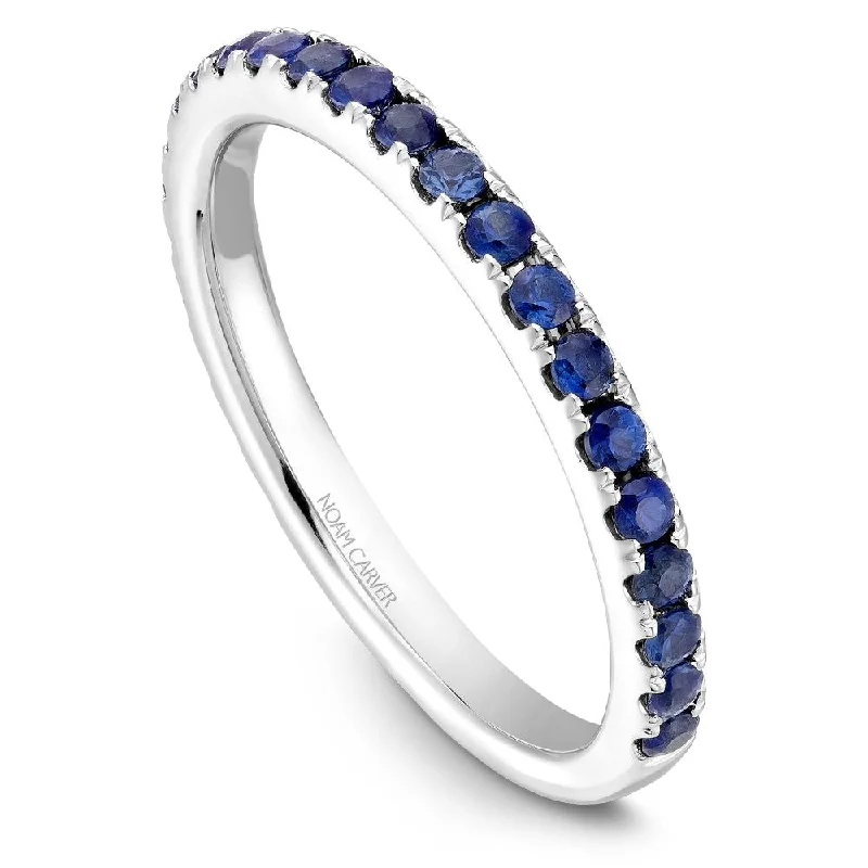 Cord edge engagement rings-Noam Carver Stackable Collection 0.60cttw. Blue Sapphire Fashion Ring STA3-1-B