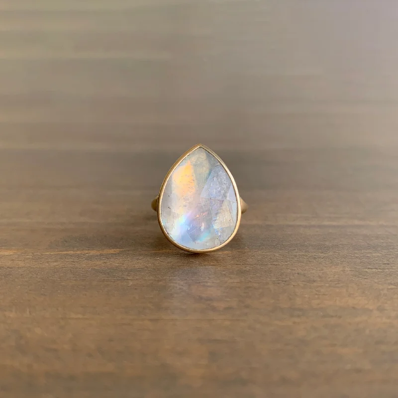 Moonstone Teardrop Ring