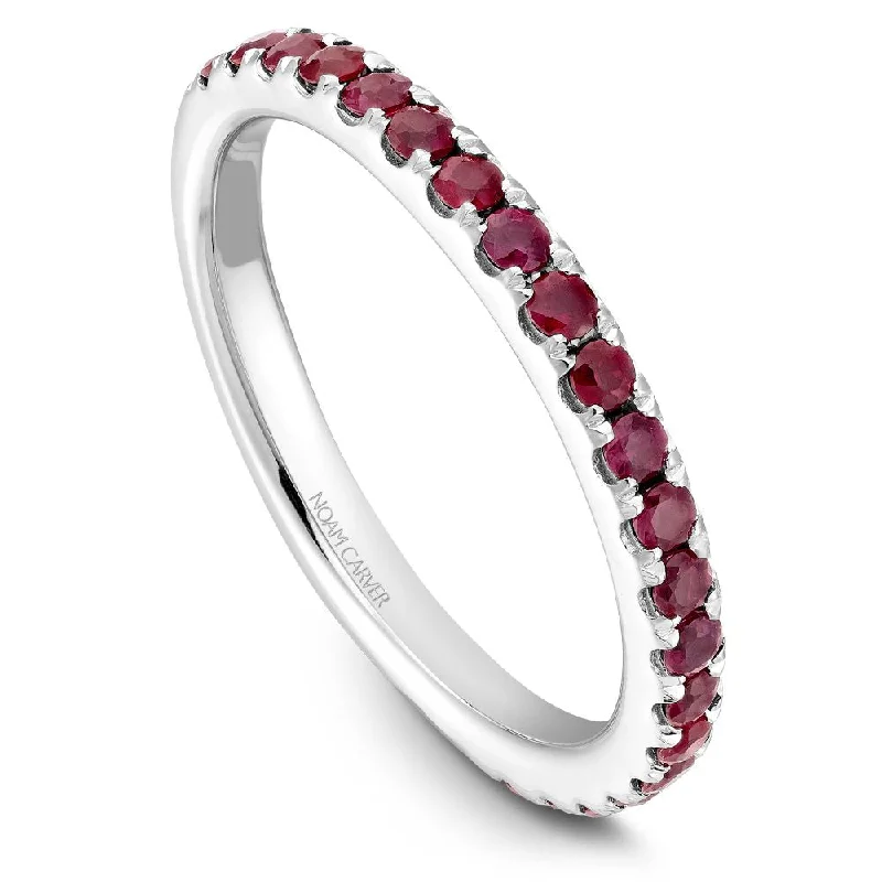 Handcrafted engagement rings-Noam Carver Stackable Collection 0.52cttw. Ruby Fashion Ring STA3-1-R