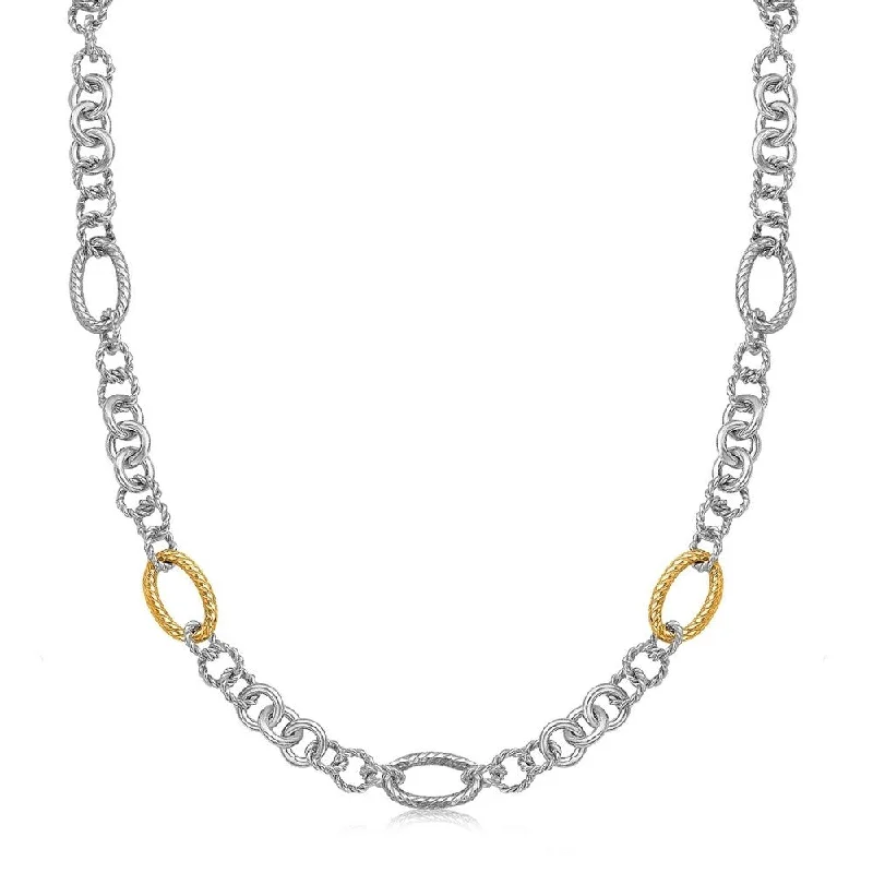 Cotton braid necklaces-18k Yellow Gold and Sterling Silver Rhodium Plated Multi Design Chain Necklace