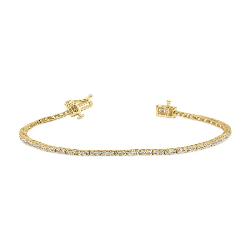 Woven cord bangles-Marquee 1 Carat TW Lab Grown Diamond Tennis Bracelet in 14K Yellow Gold