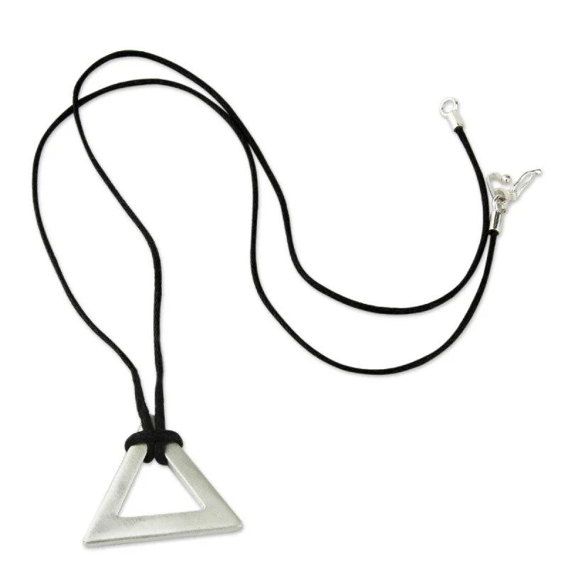 Half moon necklaces-NOVICA Handmade Men's Sterling Silver 'Perfect Triangle' Necklace (Peru)