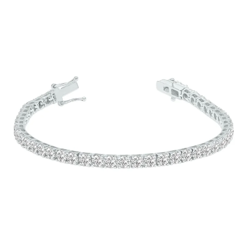 Heavy stone bangles-Marquee 9 Carat TW Lab Grown Diamond Tennis Bracelet in 14K White Gold