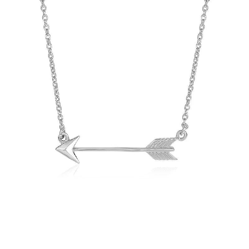 Mesh choker necklaces-Necklace with Arrow in Sterling Silver