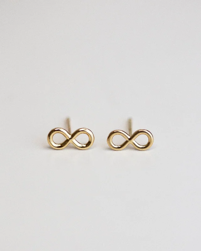 Java tile earrings-14k Infinity Stud Earrings