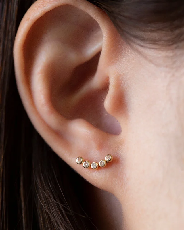 Thick tier earrings-14k Swoop Climber Earrings