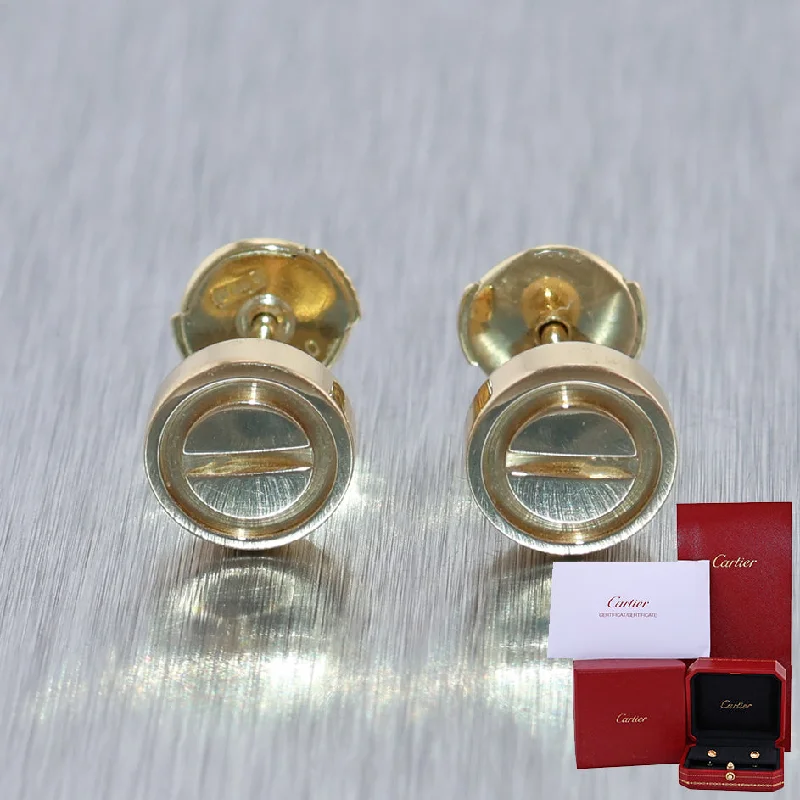 Topaz earrings-Cartier 18k Yellow Gold Love Earrings