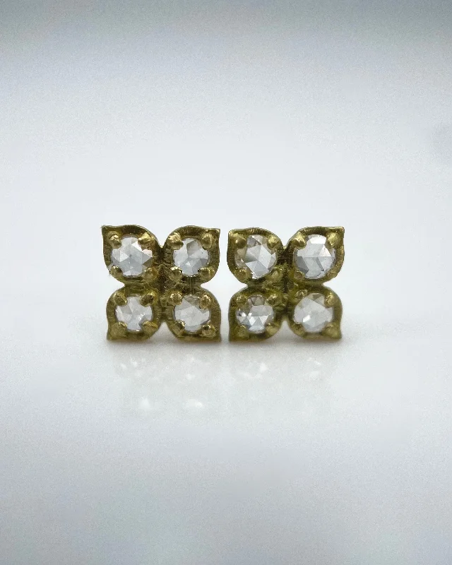 Two-tone earrings-Adel Chefridi Flower Mosaic Stud Earrings