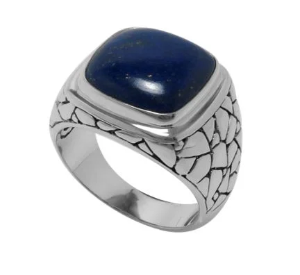 Full moon engagement rings-Samuel B. Biru Lapis Sterling Silver Ring