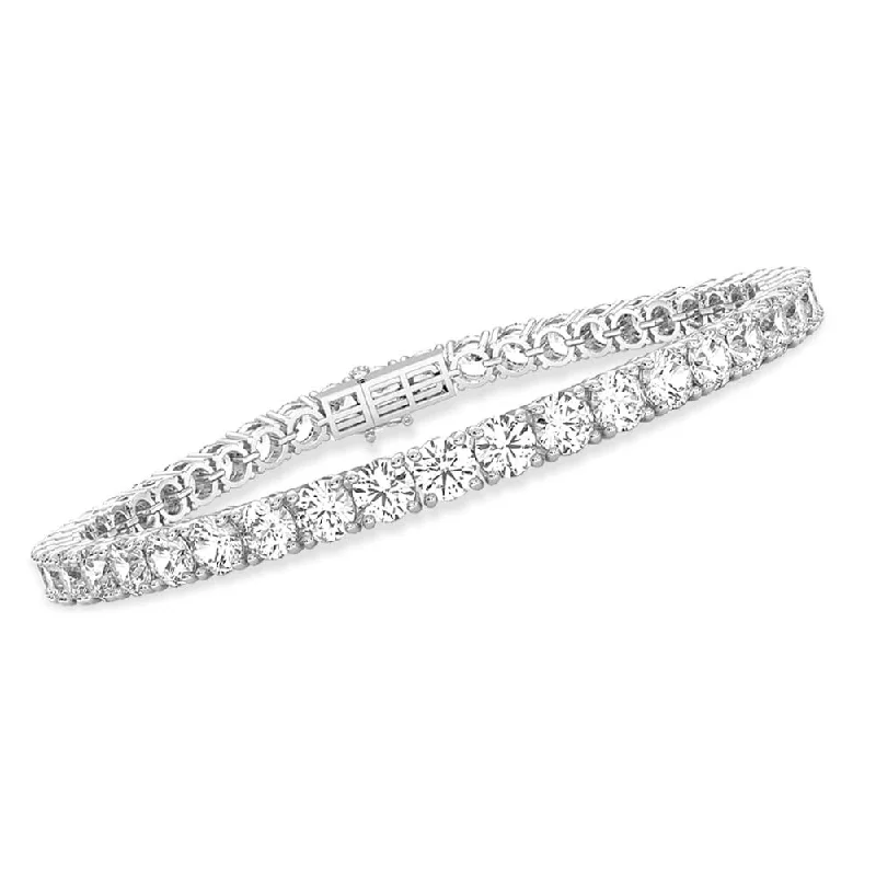 Pure link bangles-Diamond2Deal 14k Gold Round Cut Lab Grown Diamond Tennis Bracelet for Women (2 ct to 10 ct, Color-D, Clarity- VS)