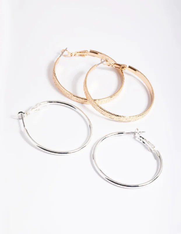 Tiny wing earrings-Simple Hoop Earrings Pack