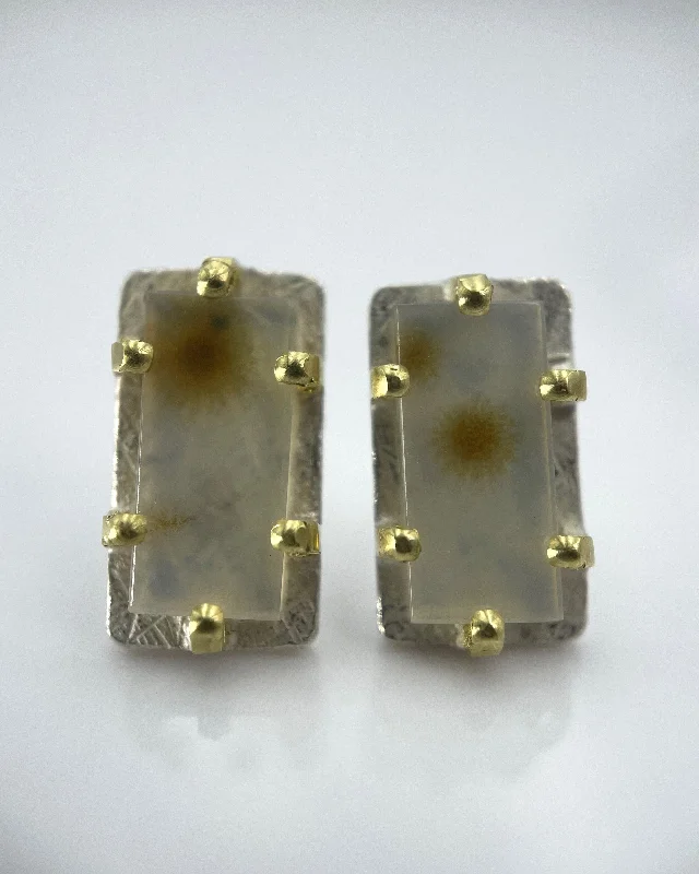 Deco style earrings-Heather Guidero Dendritic Agate Earrings