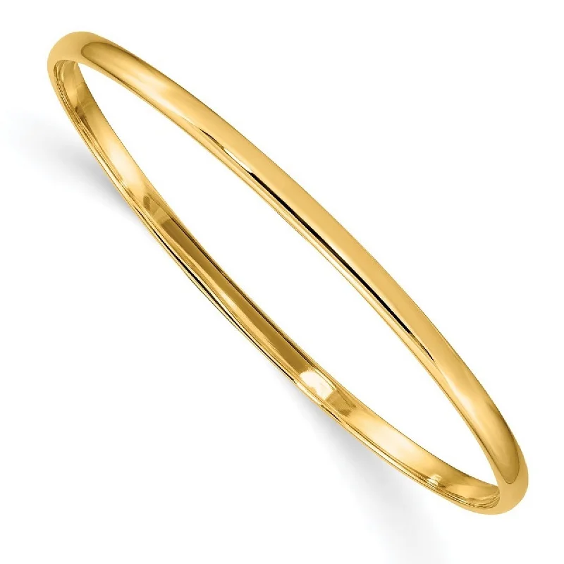 Tiny star bangles-Curata 14k Yellow Gold Slip on Polished 2.5mm Slip-on 5.5 Inch Baby ID Bangle Bracelet