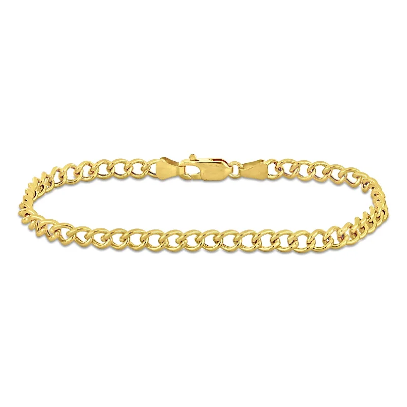 Topaz bangles-Miadora 4.1mm Curb Chain Bracelet in 14k Yellow Gold - 7.5 in