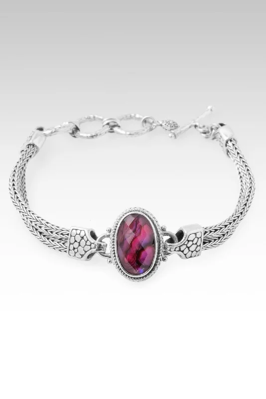 Subtle accent bangles-Journey to Wholeness Bracelet™ in Pink Purple Abalone & Quartz Triplet