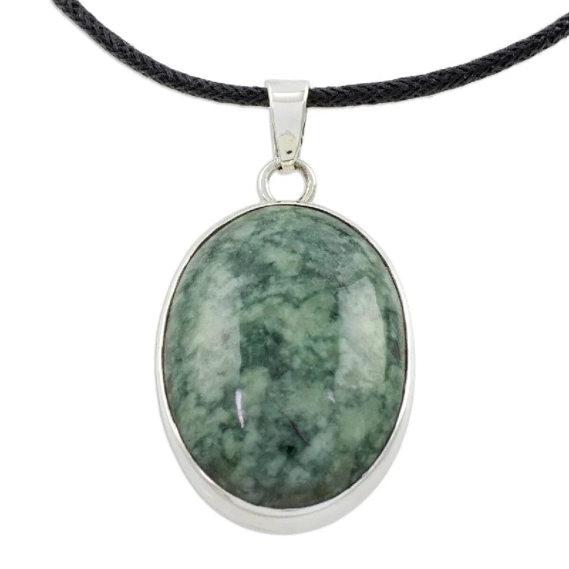 Haze glass necklaces-NOVICA Maya Treasure, Jade pendant necklace