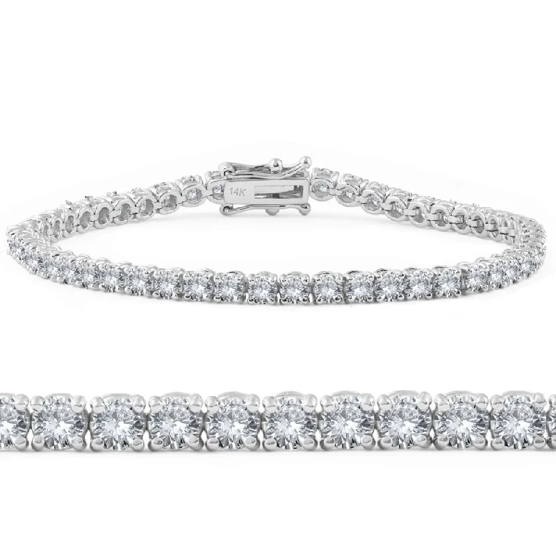 Mystic eye bangles-6ct EX3 Lab Grown Diamond Tennis Bracelet White Gold 7 Inches